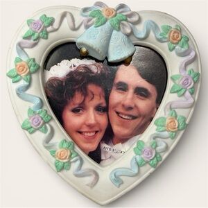 Memories Of Love Porcelain Heart Photo Frame w/ Original Box - 3.5" x 3.5"